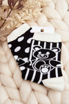 Women's Mismatched Socks with Teddy Bear Black and White