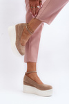 Women's Beige Wedge Espadrilles Malla