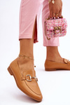 Classic Women's Loafers With Embellishment Camel Jamie