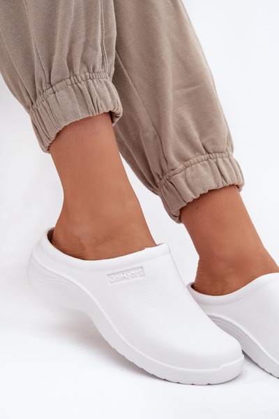 Damskie Chodaki Klapki Piankowe Białe Parissa