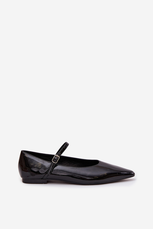 Patent leather Ballerinas with Strap Black Jarelle