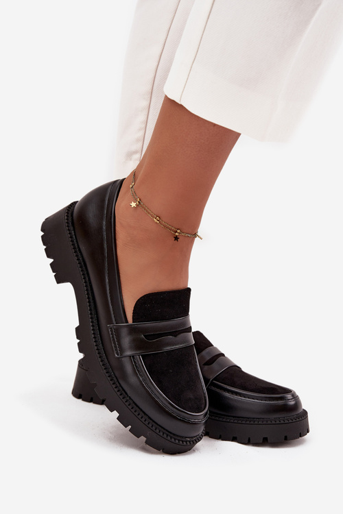 Women's Moccasins From Eco Leather Black Cailen