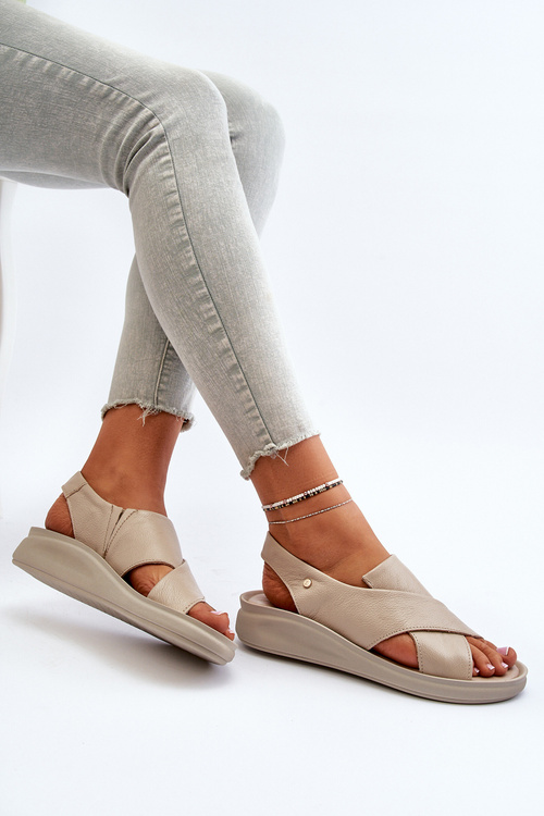 Leather Wedge Sandals Black Morgan