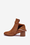 Suede Boots With Buckle Heel Brown Bronte