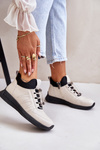 Damskie Buty Sportowe Skóra Naturalna Zamek Beżowe Artiker 55C0035
