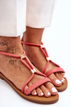 Women's Flat Sandals With Zip Coral Jullie