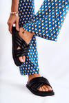 Classic Women's Leather Slippers Black Daron