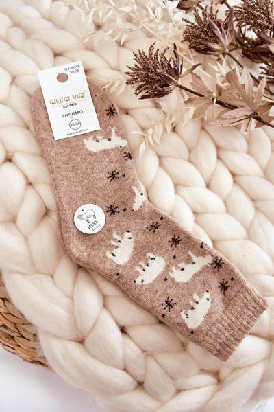 Women's Wool Socks In Polar Bear Beige