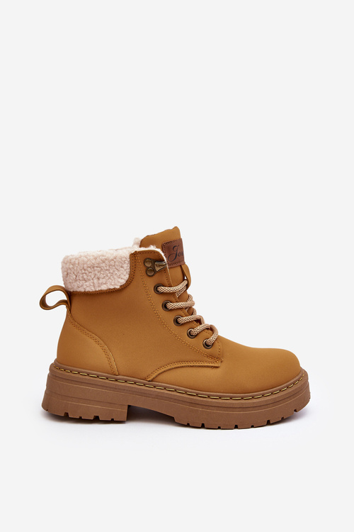 Women's Leather Trappers With Fur Camel Lynnvia