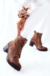 Women's Boots On High Heels Suede Beige Dunaff