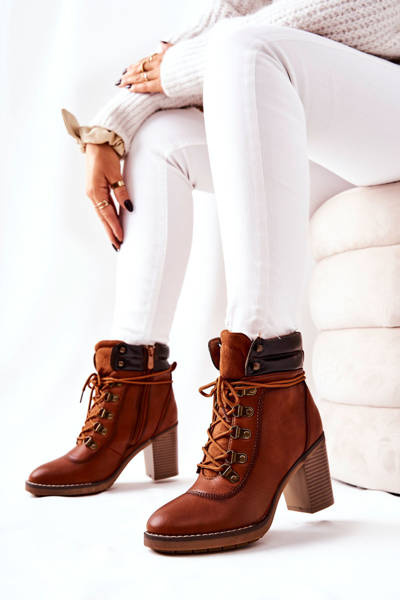 Stiletto Booties Heated Camel Charmmis