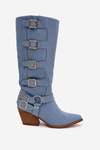 Fivelle Jeans Cowboy Boots On Heel With Clamps