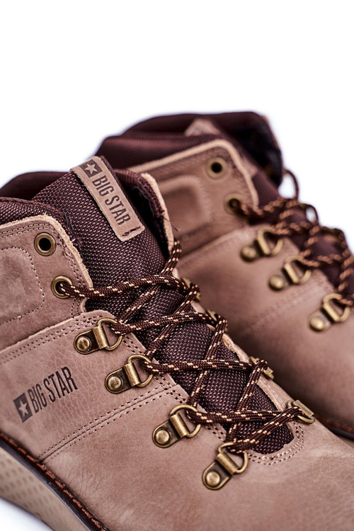 Men's Trekking Boots Leather Big Star Brown GG174492