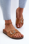 Women's Cork Platform Sandals with Buckle Brown Moaxi