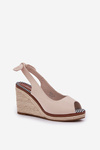 Wedge Sandals With Braiding Beige Nanalis