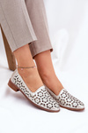 Leather Perforated Women's Moccasins S.Barski LR51-646 Gold