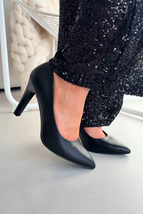 Eco Leather Heels Sergio Leone 1446 Black