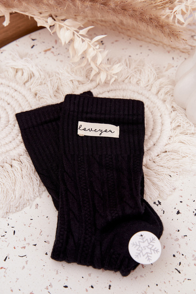 Warm Women's Socks with Wool Black