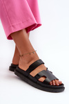Eco Leather Women's Velcro Sandals Black Silaka