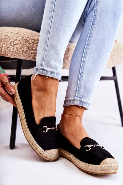 Espadryle Klasyczne Wsuwane Damskie Czarne Oresa