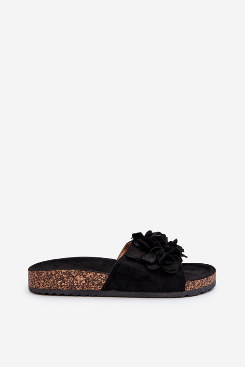 Women's Clogs on Cork Platform with Eco Suede Black Jaihini