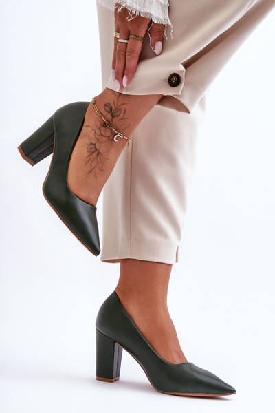 Classic Heels On The Stiletto Dark Green Odessa