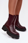 Insulated ankle boots with zipper burgundy Niviane