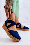 Espadryle Damskie Zamszowe Granatowe Big Star JJ276037