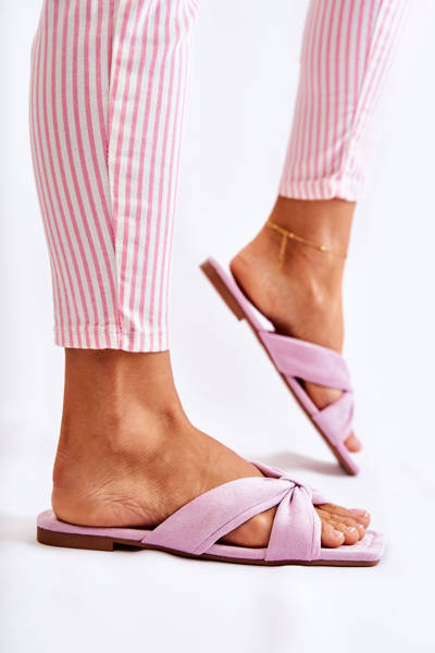 Women's Suede Slippers Light Purple Vanilla Sky