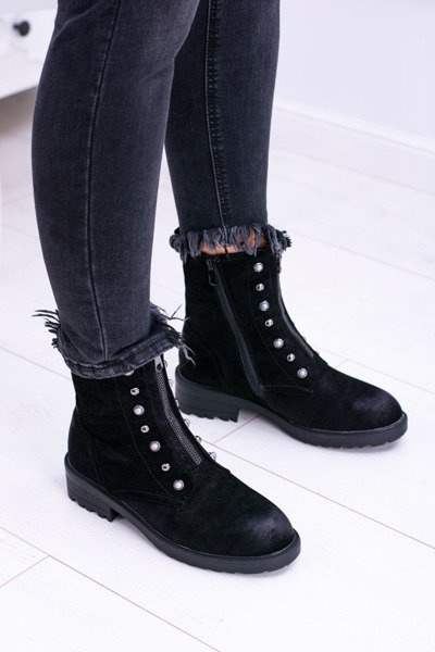 Black Women's Boots Felt Insulated Trappers Dowito