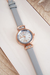 Women's Watch with Thin Eco Leather Strap Blue Ernest E62027LR