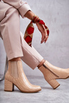 Snake Leather Booties La.Fi 260038BE-XC Beige