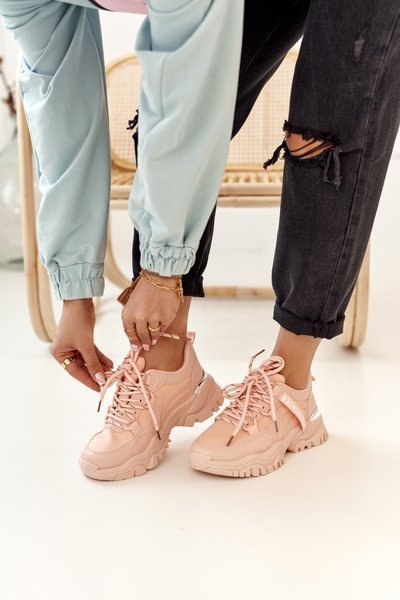 Women's Sneakers On A Chunky Sole Pink Chunky