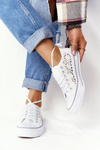 Damskie Koronkowe Trampki Białe Candice