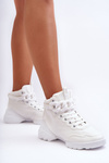 Women's Suede Sport Shoes with Chain White Tymagio
