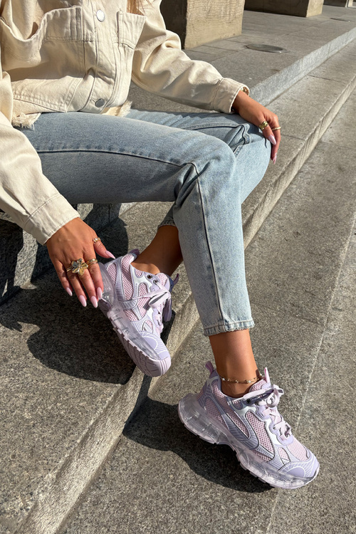 Damskie Sneakersy Skóra Naturalna Fioletowe GOE RR2N4081