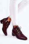 Women's Boots With A Crocodile Pattern Burgundy Farrah