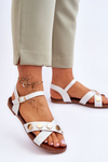 Flat Sandals S.Barski KV-5541-35 White-Silver