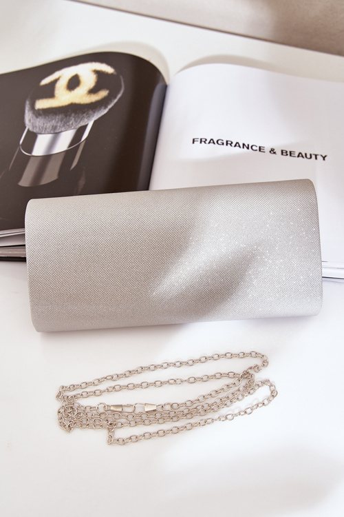 Shiny Evening Clutch Bag Silver Sastorea