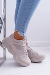 Sports Women's Shoes Airy Fabric Beige Thai