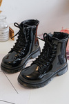 Children's Boots Laquered With Zipper Black Tibbie