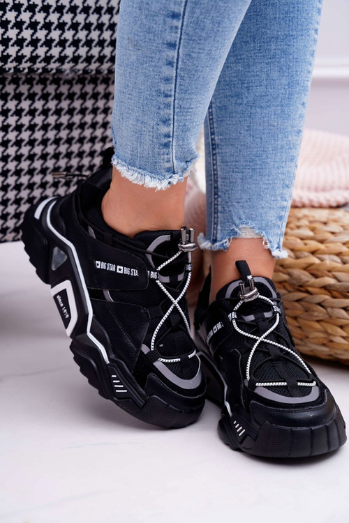 Damskie Sportowe Obuwie Big Star by Daniel Lopez Czarne FF274A541