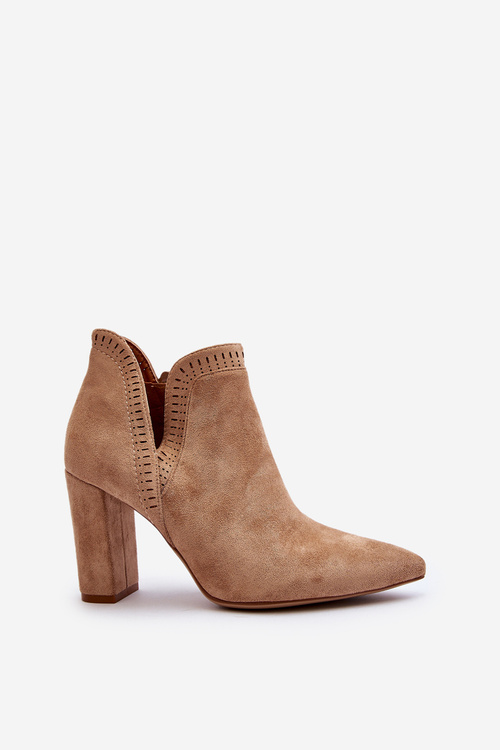 Women's ankle boots with cut-out beige Kerestia