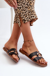 Flat Women's Flip-Flops Made of Eco Leather Sergio Leone SK077H Black