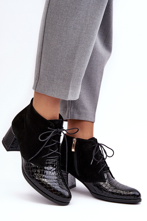 Women's Boots On Low Heel Black Ebba