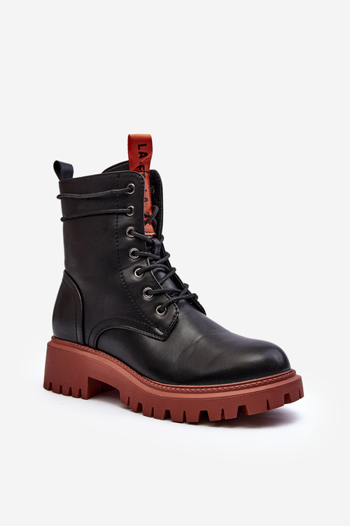 Botki Trapery Damskie Czarne La.Fi 250045OR-PU 