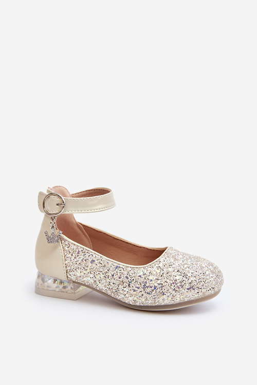 Children's Glitter Ballerina Flats Gold Pardride