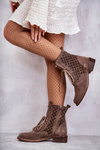 Lace-up suede boots Nicole 2751 Brown