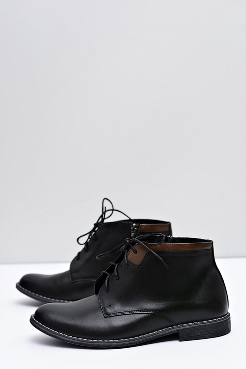 Men's High Boots Warm With Zipper Black Mendez