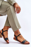 Women's Leather Sandals S.Barski KV-5541-37 Black